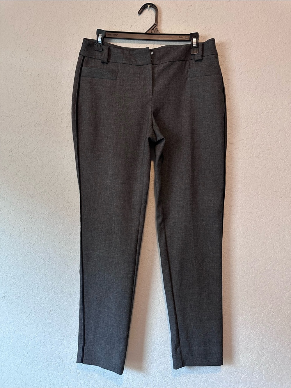 White House Black Market Women's Dark Gray Straight Leg Pants
